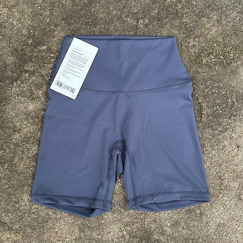 Solid Color Luluwomen Sports Short With Logo Soft Compression Support