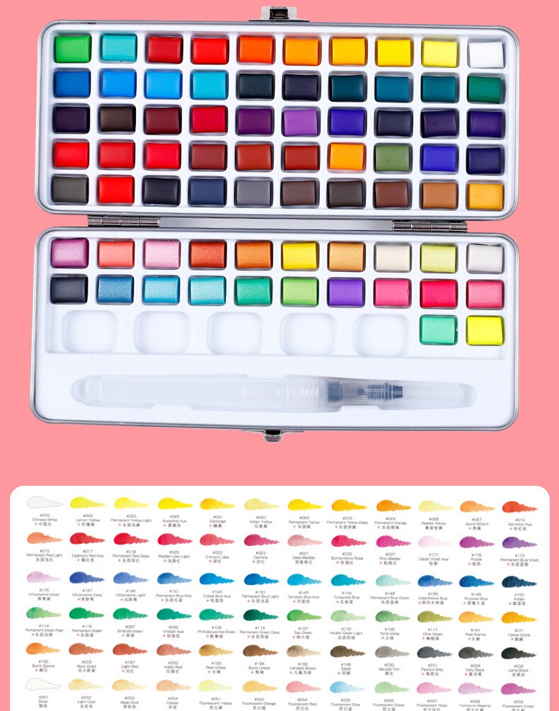 Solid Watercolor Paints Water Colours Set for Art Painting Nail Design