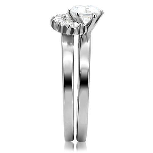 TK105 - High polished (no plating) Stainless Steel Ring with AAA Grade