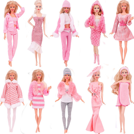 1 Pcs Pink Barbies Doll Clothing,fashion Coat,pants,dress, For 30cm