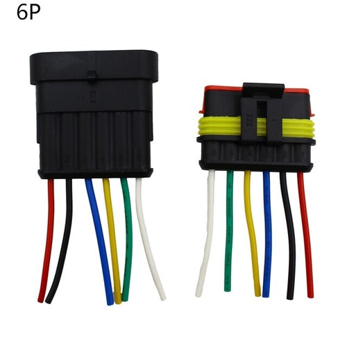 1set AMP 1P 2P 3P 4P 5P 6P Way Waterproof Electrical Auto Connector