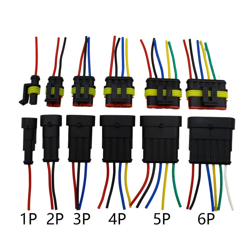 1set AMP 1P 2P 3P 4P 5P 6P Way Waterproof Electrical Auto Connector