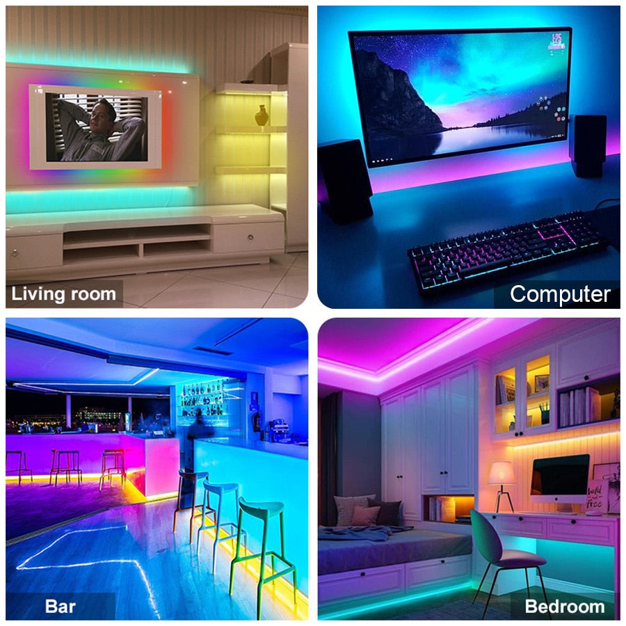 5050 Rgb Bluetooth Led Strip Lights 1m-30m 5v Usb Led Strip Tv