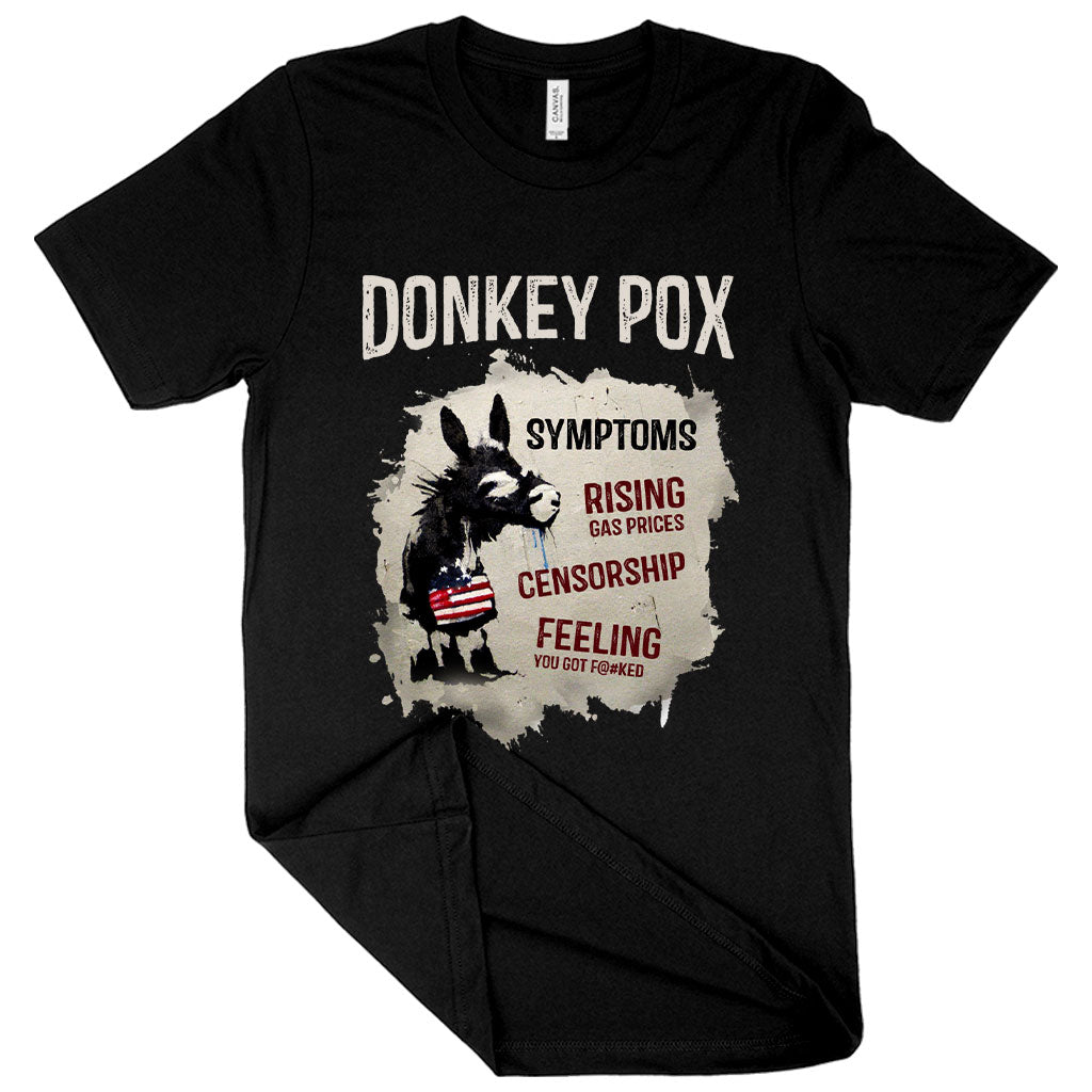 Donkey Pox Graphic T-Shirt - Sarcastic Made In The USA Jersey T-Shirt