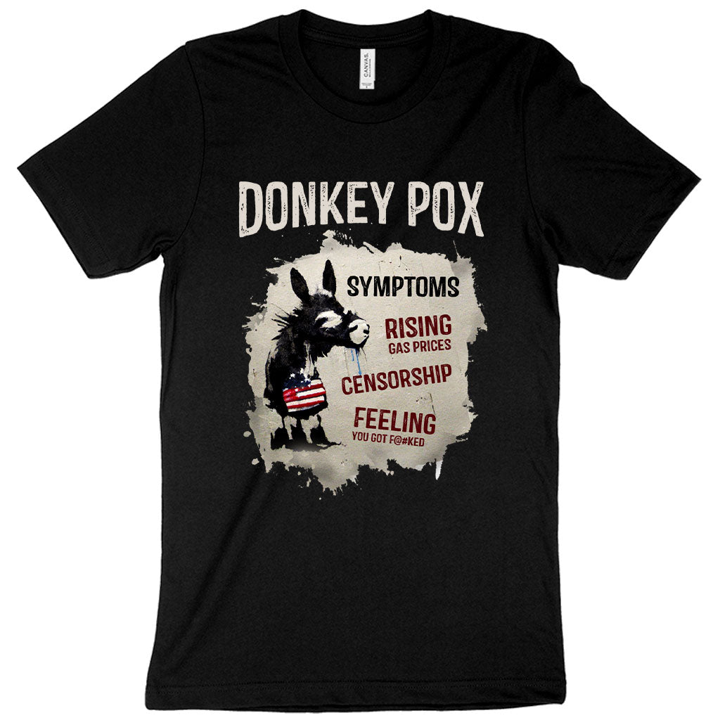 Donkey Pox Graphic T-Shirt - Sarcastic Made In The USA Jersey T-Shirt