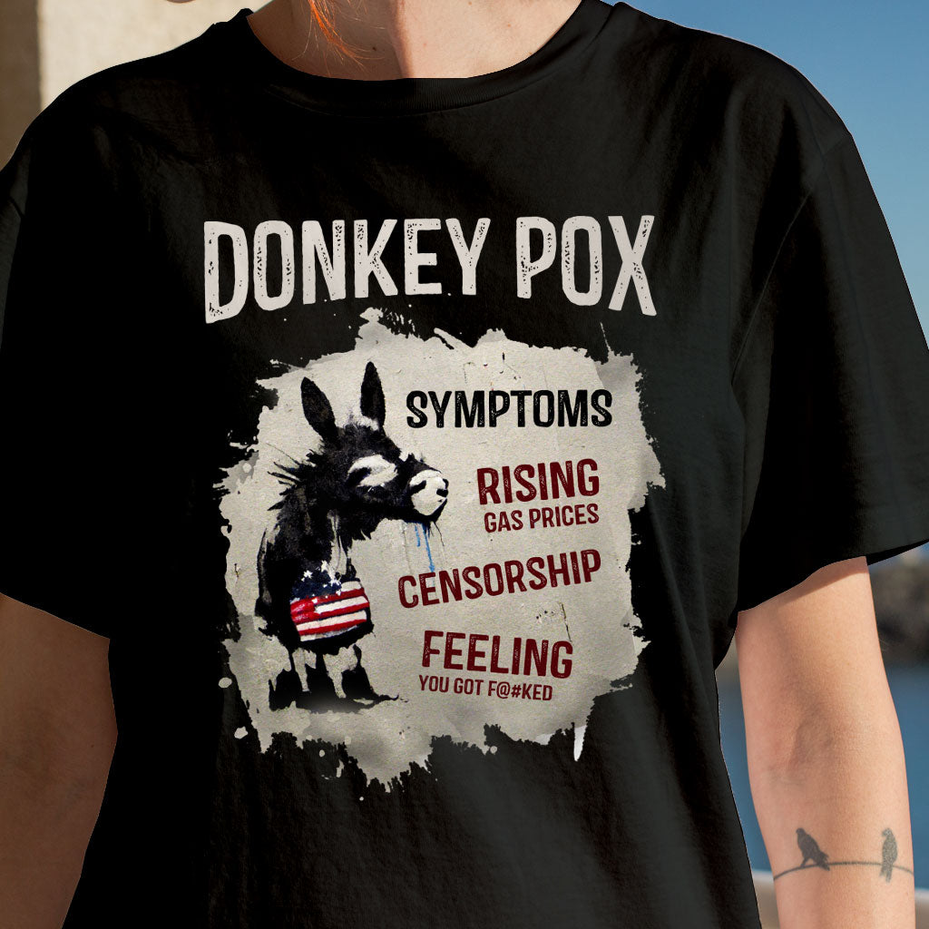 Donkey Pox Graphic T-Shirt - Sarcastic Made In The USA Jersey T-Shirt
